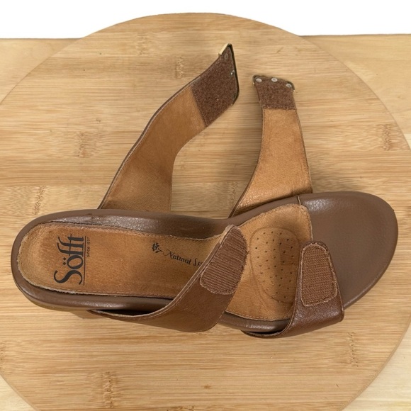 Söfft Brown Leather Block Heel Sandals – Size 9M - Picture 7 of 13